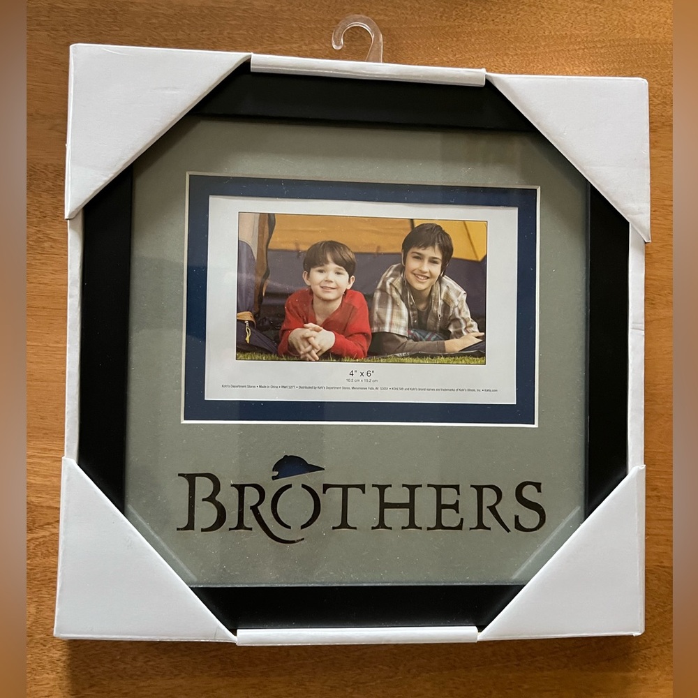 Brothers Picture Frame with Black and Blue Accents by Home Studio